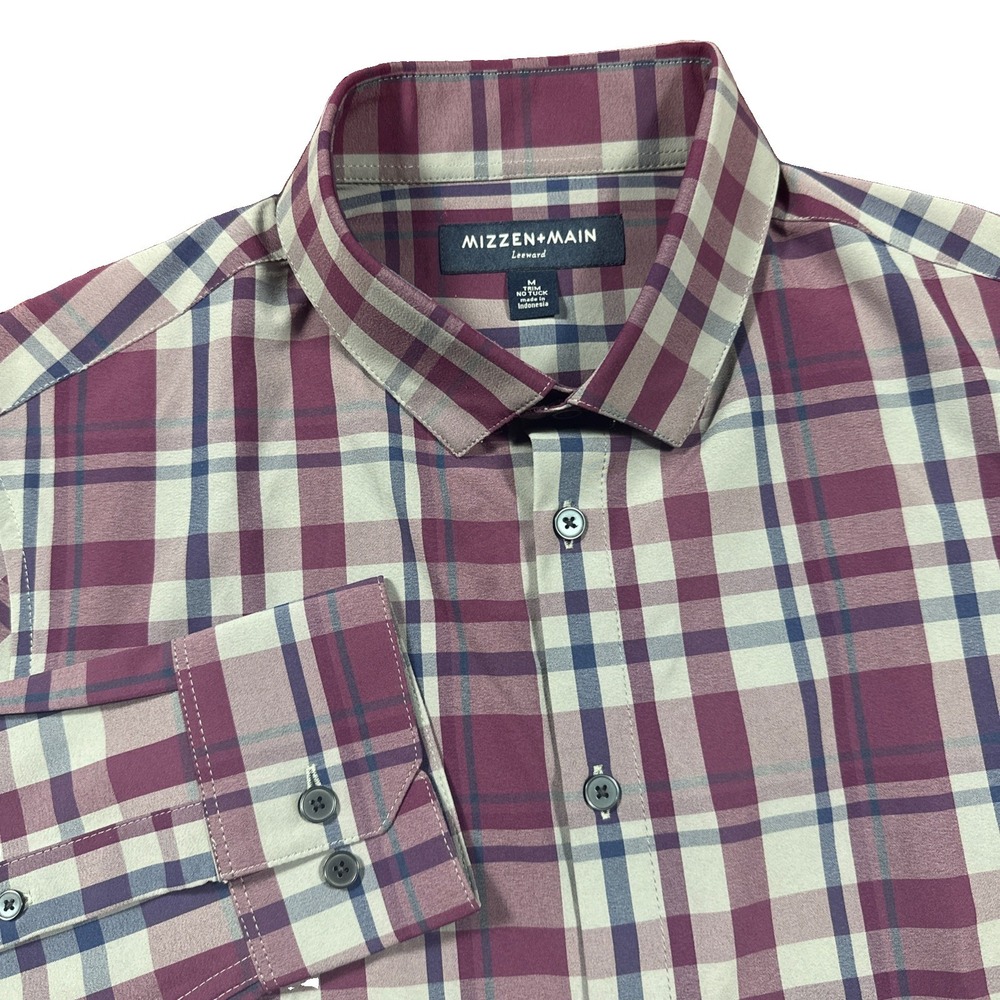 NWOT Mizzen Main Leeward Performance Shirt Mens Medium Trim No Tuck